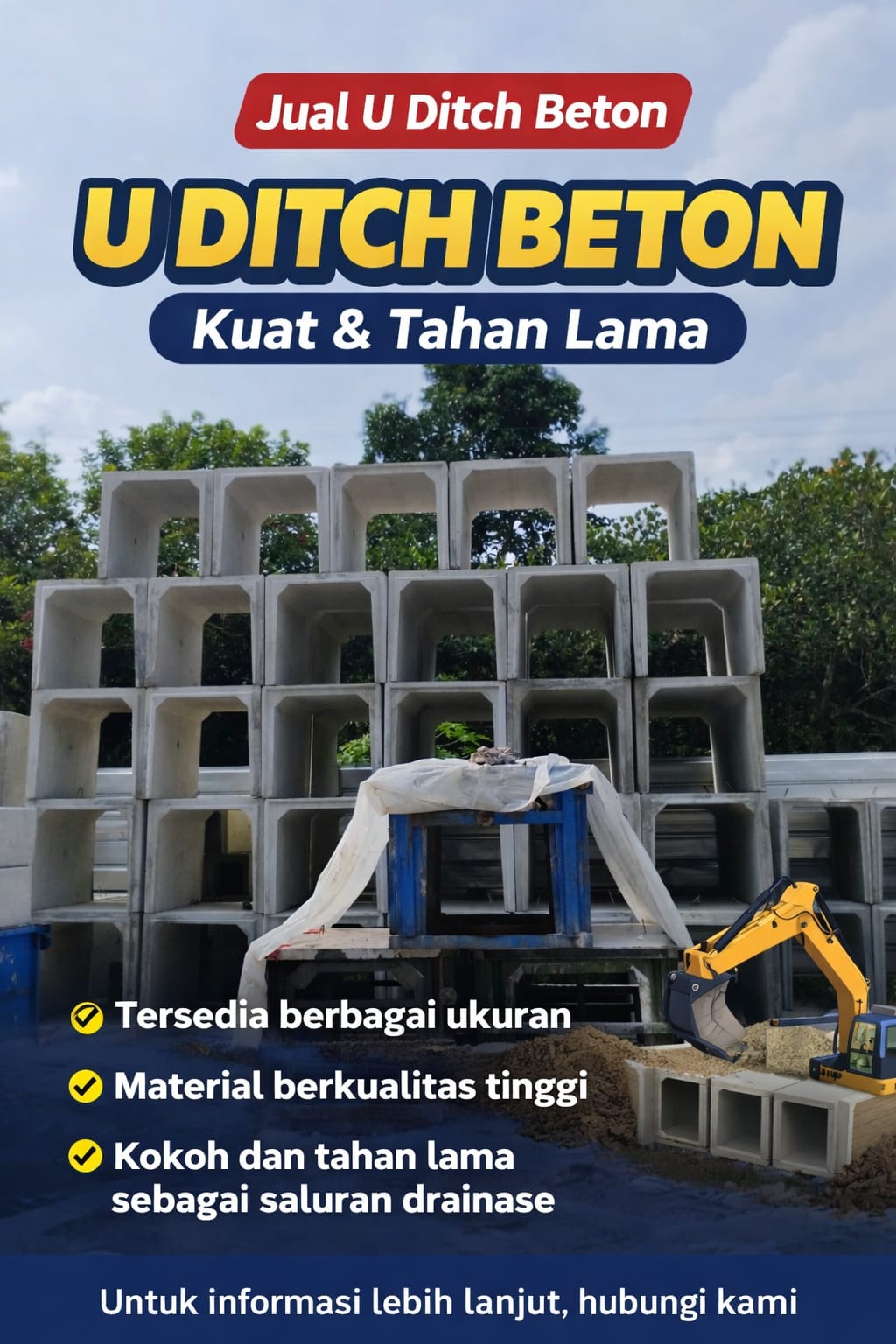 Harga U Ditch Beton Jakarta Saluran Air Drainase 2026